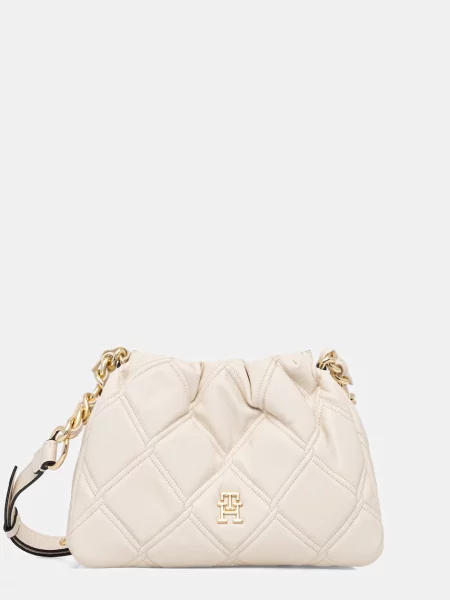 Geantă Tommy Hilfiger Th Feminine Mini Crossover Crem bej