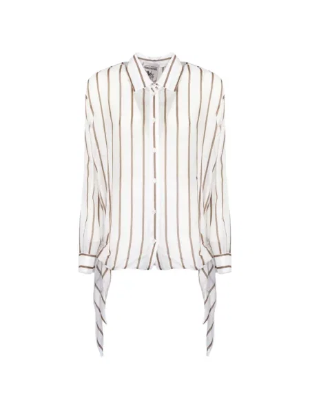 Koszula Semicouture w paski asymetryczna biała