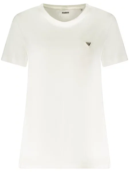 Tricou Guess Jeans scurt alb