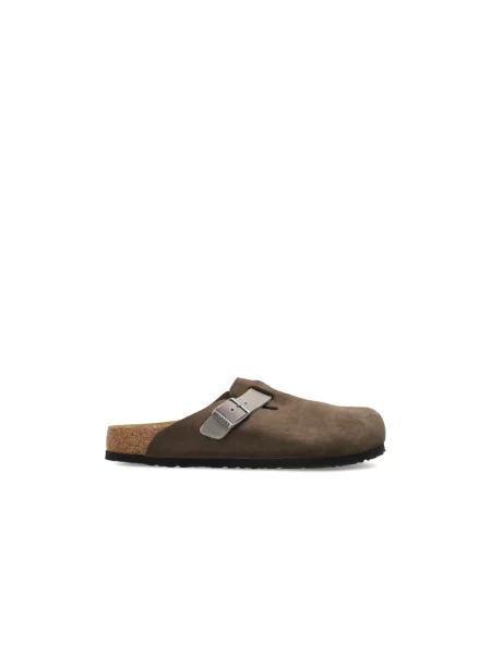 Birkenstock Boston BS Mixed Leather Regular Fit Mężczyźni Sandały Birkenstock Szary Size: 8 brązowe
