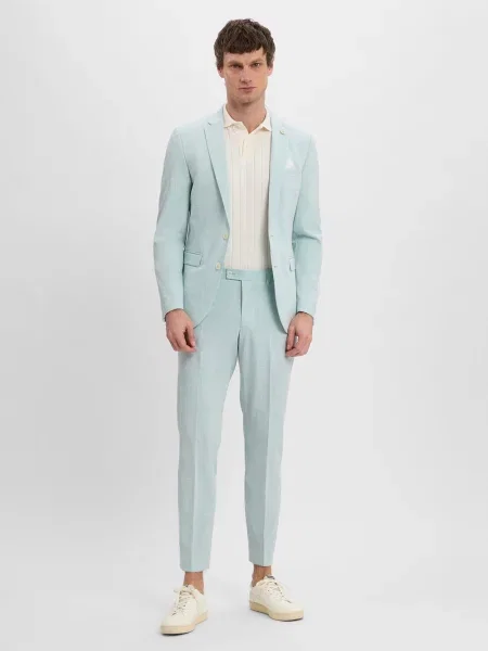 Finshley & Harding London garnitur slim fit Brixdon-Hoxdon Mężczyźni Slim Fit marmurkowy 54 zielony