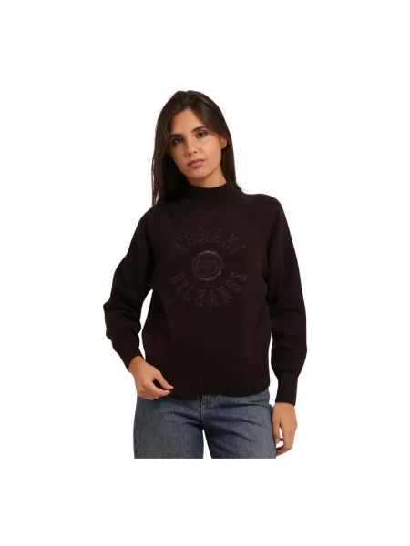 Sweter Armani Exchange klasyczny brązowy