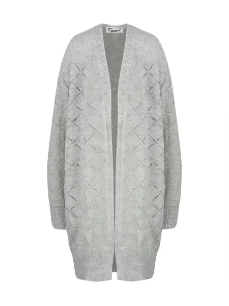 Cardigan Pri ajurat lung gri