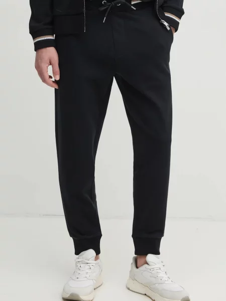 Bombažen spodnji del trenirke BOSS črna