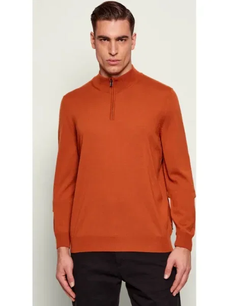 BOSS BLACK De lână pulover Ebenji negru