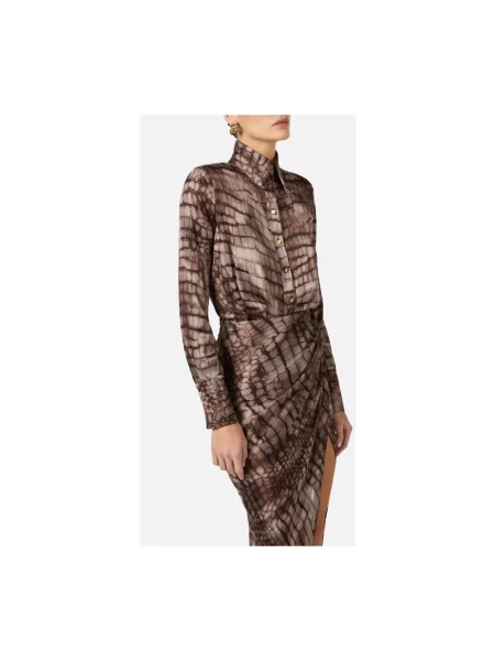Sukienka midi Elisabetta Franchi brązowa