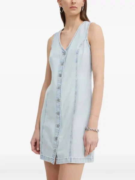 Skinny svetr Levi's s potiskem s kulatým výstřihem modrý