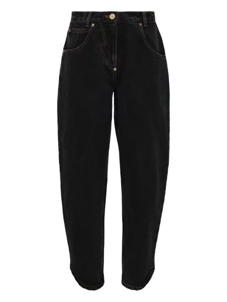 Zwężane dżinsy Pushbutton z naszywkami zwężany czarny