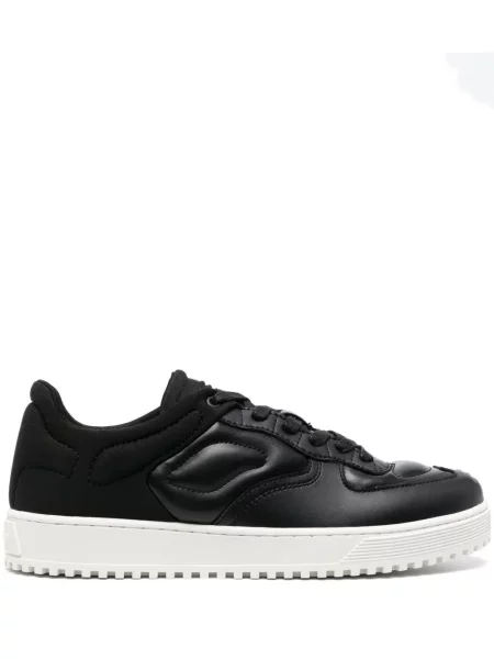Sneakerși Emporio Armani cu șireturi din dantelă negru
