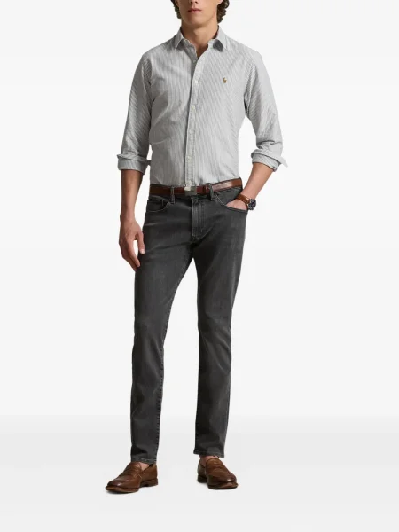 Dlouhá pruhovaná s límcem kšiltovka Polo Ralph Lauren modrá