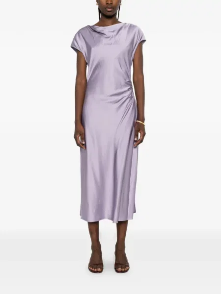 Sukienka midi Liu Jo drapowana fioletowa