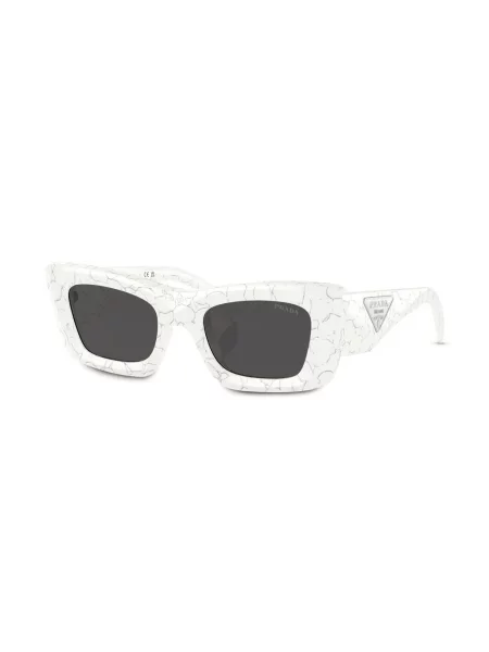 Raštuotos saulės akiniai Prada Eyewear balta