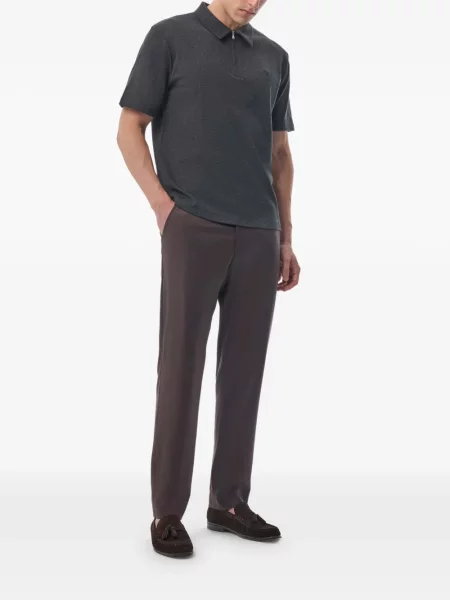 Tricou polo Megusta melange negru