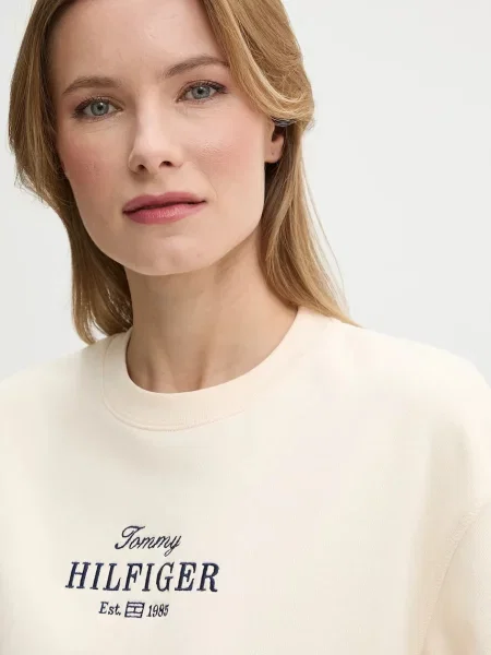 Mikina Tommy Hilfiger s aplikací béžová