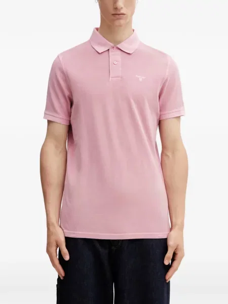 Tricou polo Barbour cu broderie roz