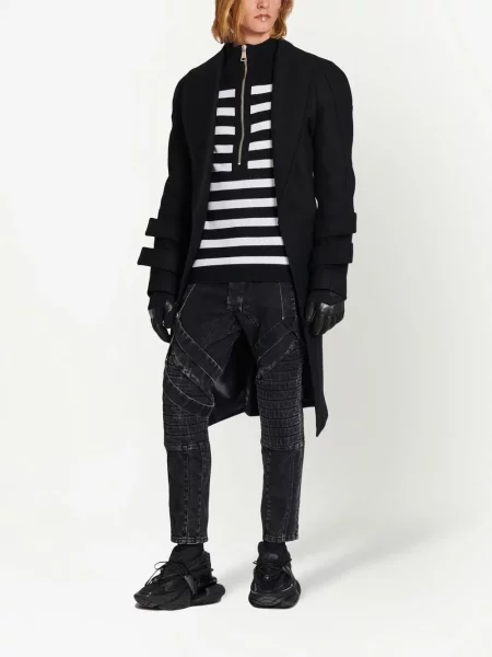 Liesas apkirptas skinny fit džinsai Balmain juoda