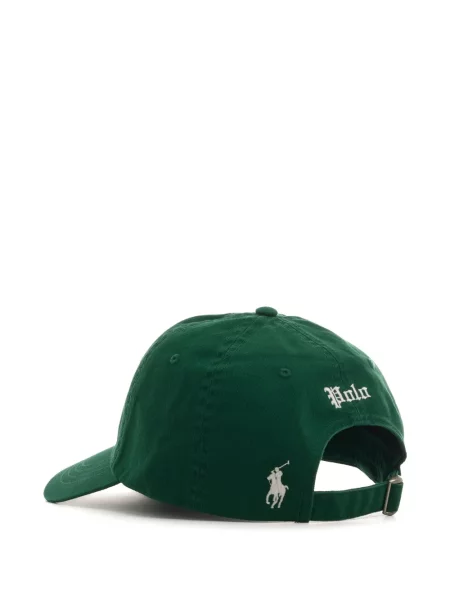 Krótka czapka z daszkiem Polo Ralph Lauren z twillu z nadrukiem brązowa