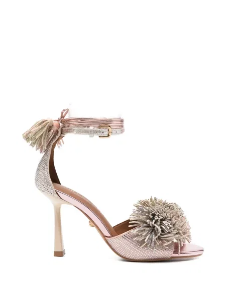 Кожени сандали Kurt Geiger London помпони розово