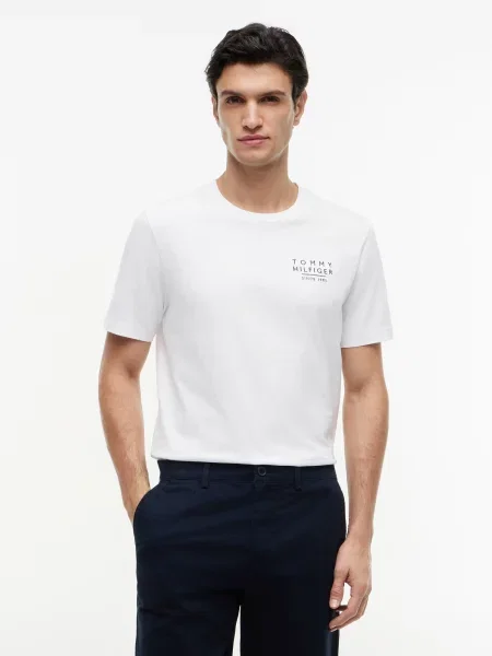 TOMMY HILFIGER Tričko AMERICANA námornícka modrá / krvavo červená / čierna biela