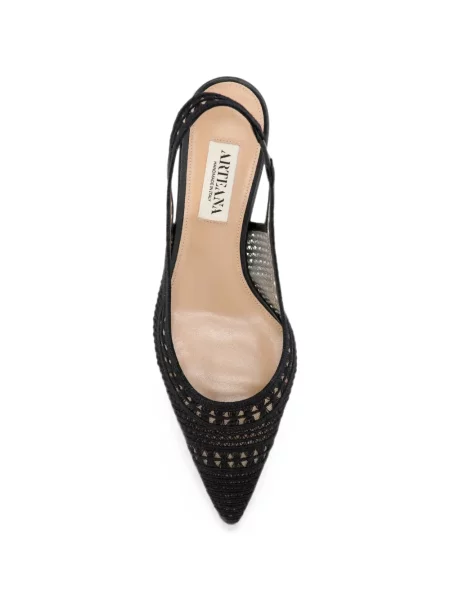Pantofi cu toc Arteana plasă slingback negru