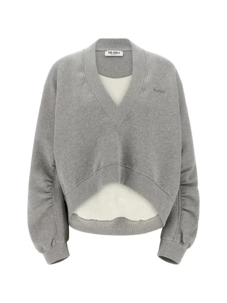 Hanorac The Attico cu broderie cu decolteu în V gri