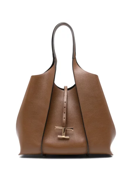 Bőr shopper táska Tod's barna