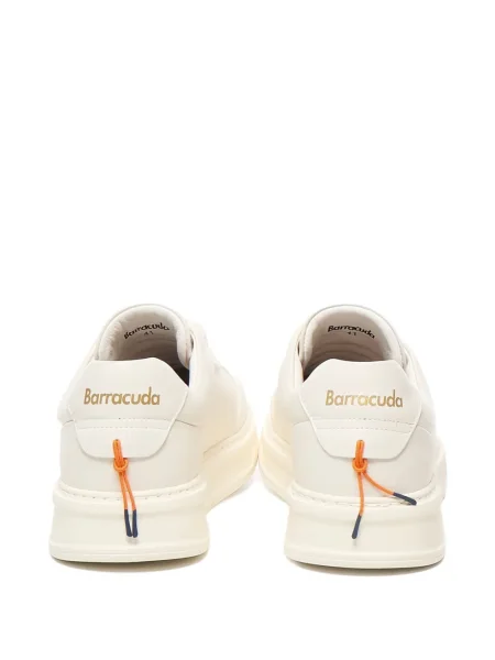 Sneakerși Baracuta cu șireturi din piele alb