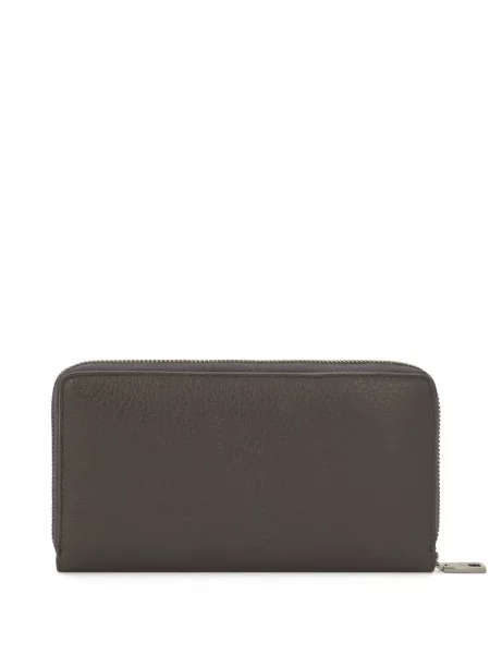 Kožená peněženka Dolce & Gabbana šedá