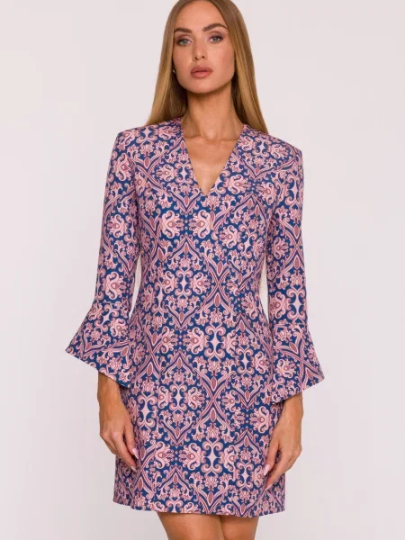 Rochie mini Made Of Emotion cu imagine albastru