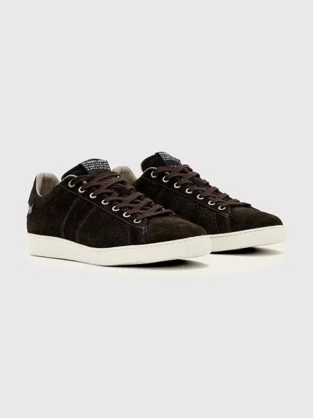 AllSaints sneakersy zamszowe Leon Low Top brązowe