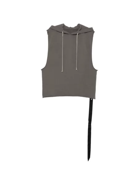 Hanorac cu glugă Rick Owens Drkshdw fără mâneci gri