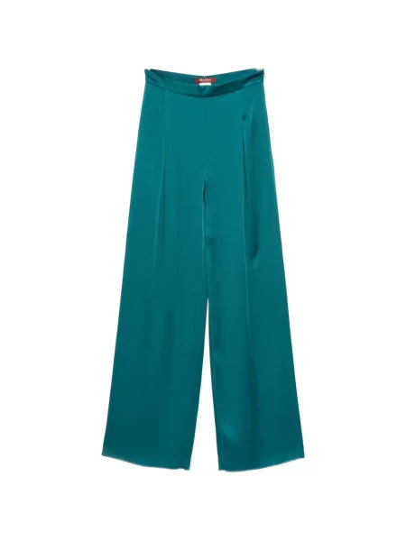 Pantaloni Max Mara din satin albastru
