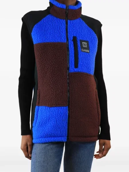 Vestă Ganni din fleece albastru