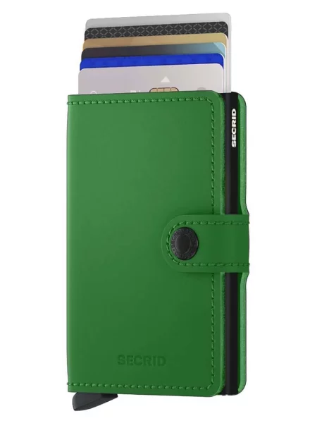 Usnjena denarnica Secrid Miniwallet Matte Bright Green zelena