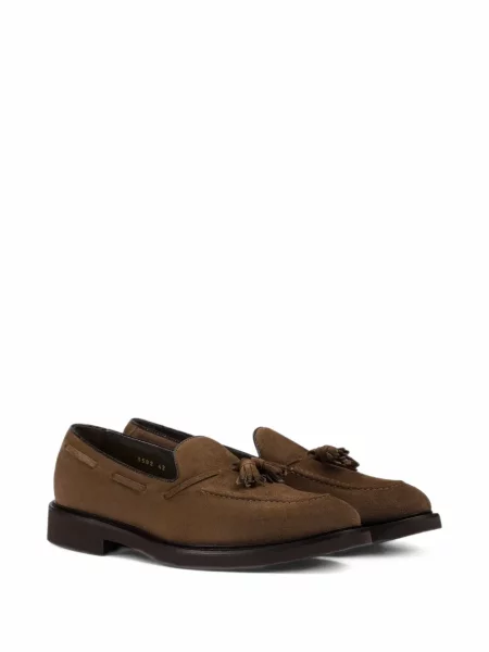 Pantofi loafer Doucal's din piele de căprioară maro