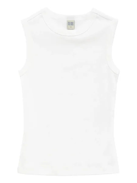 Top Flore Flore cu decolteu rotund alb