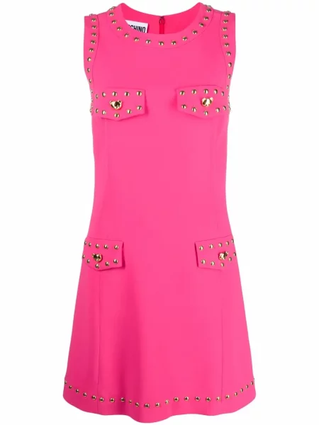 Ursuleț de pluș rochie Moschino fără mâneci roz
