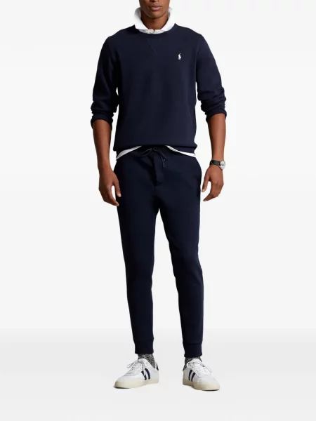 Tricou polo Polo Ralph Lauren cu glugă cu blană cu broderie roșu