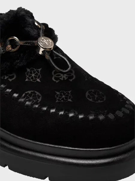 Замшевые сабо Guess с принтом черные