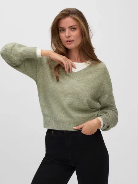 VERO MODA Pulover VMTEAK pastel verde
