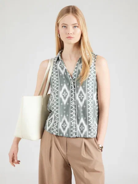 VERO MODA Bluză VMMYMILO verde pastel alb