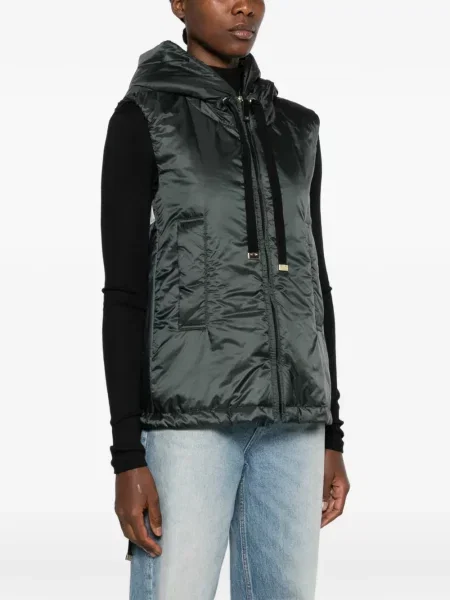 Vestă Max Mara cu glugă verde