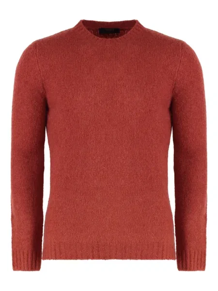 Pulover Moorer cu decolteu rotund portocaliu