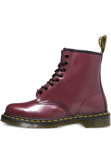 Botine Dr. Martens cu șireturi din piele roșu