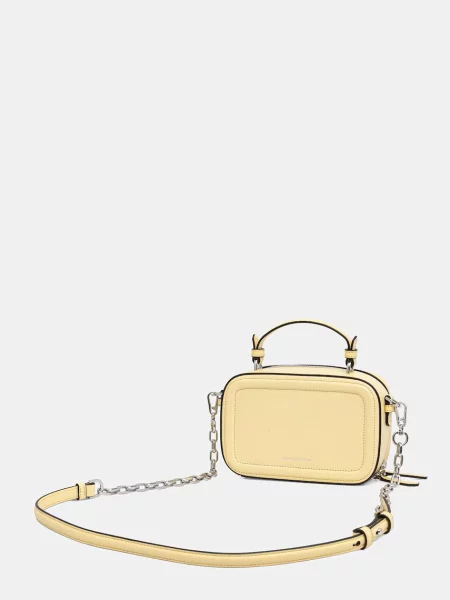 Karl Lagerfeld torebka crossbody skórzana K/AUTOGRAPH żółta