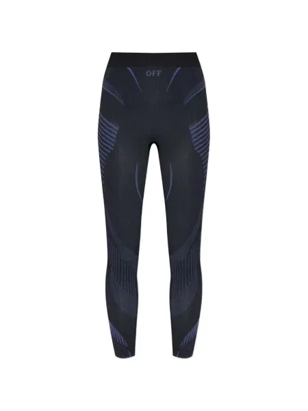Leggings Off-white cu autograf alb