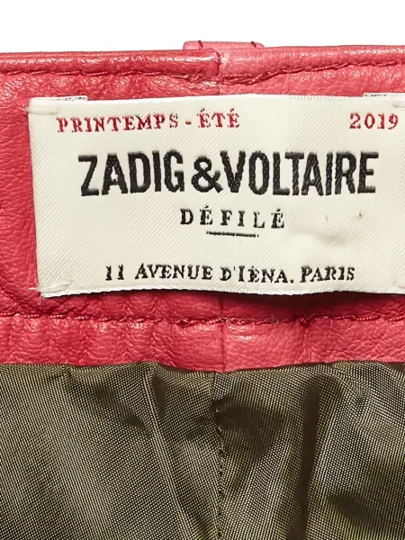 Pantaloni scurți Zadig&voltaire din piele roșu