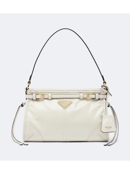Top Prada din piele alb