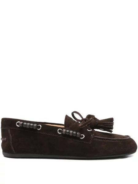 Pantofi loafer Miu Miu cu mărgele maro