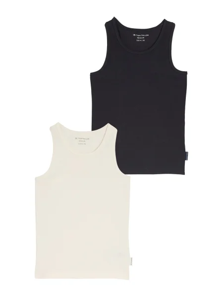 TOM TAILOR Top negru / lână alb